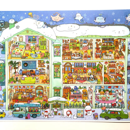 【Grid Rooms】All in 2 sets - Super Large: Ghost Apartment + Winter Dream (24.5*34cm)