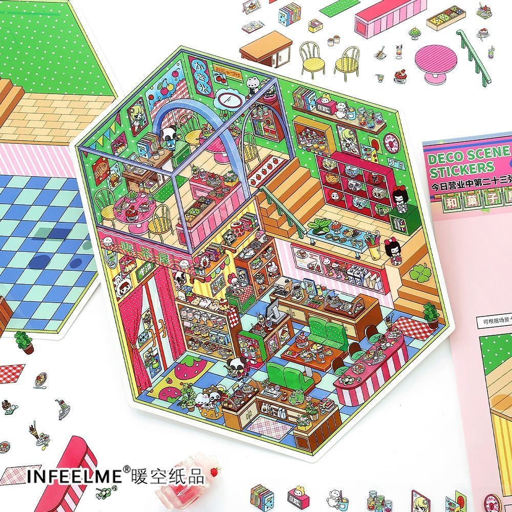 【Japanese Style】3D DIY Sticker - 4 Scene Stickers (18*25cm)