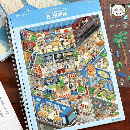 【Tiladuo9.0】Sticker book with 7 sticker scenes