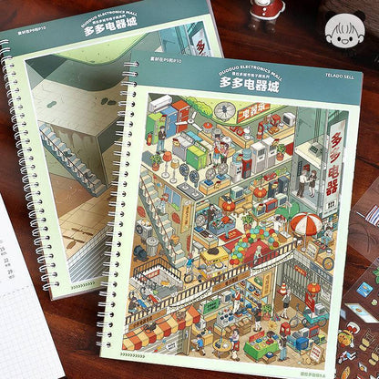 【Tiladuo9.0】Sticker book with 7 sticker scenes